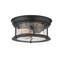 Z-Lite Sonna 2 Light Flush Mount, Matte Black And Clear Seedy 727F10-MB - alternate 1